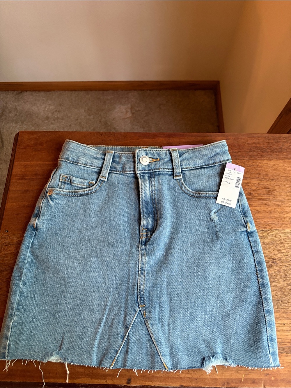 NWT Evsie Light Blue Denim Skirt